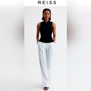 Reiss Eli Sleeveless Wrap top Black Size Small NEW NWT